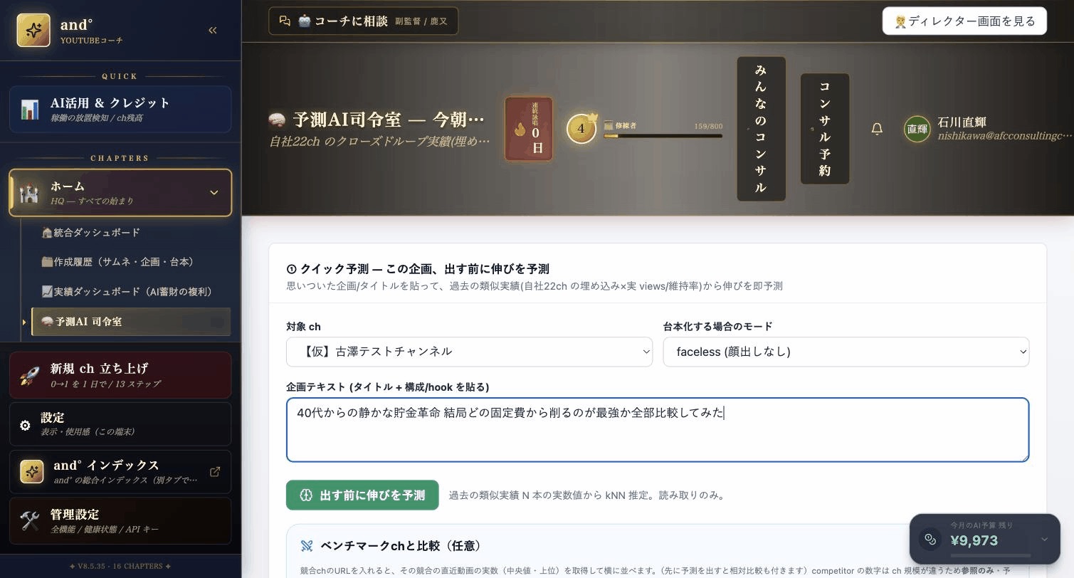 予測AI司令室(実画面)